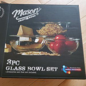 Mason 3-piece Stackable Glass Bowls Set